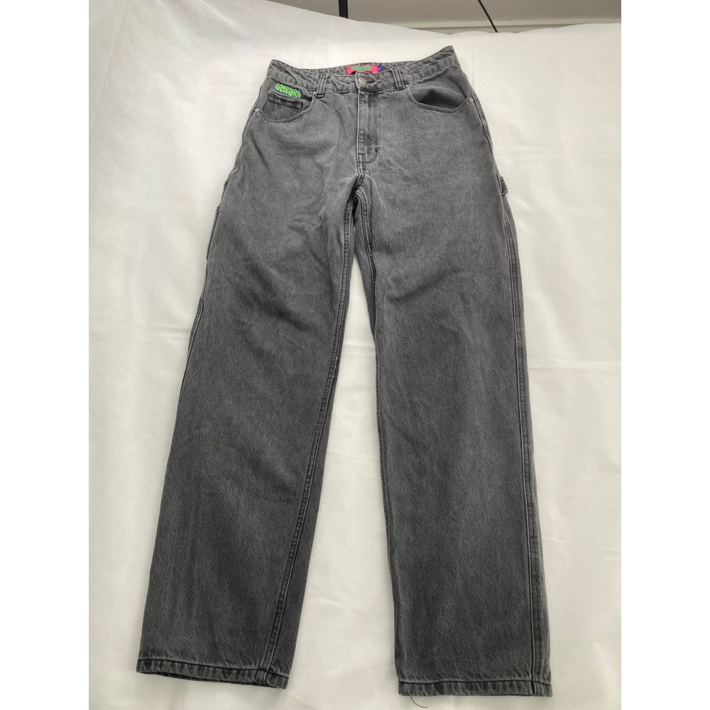 Empyre Tori Washed Black Skate Jeans Straight Leg Hammer Loop Size 6